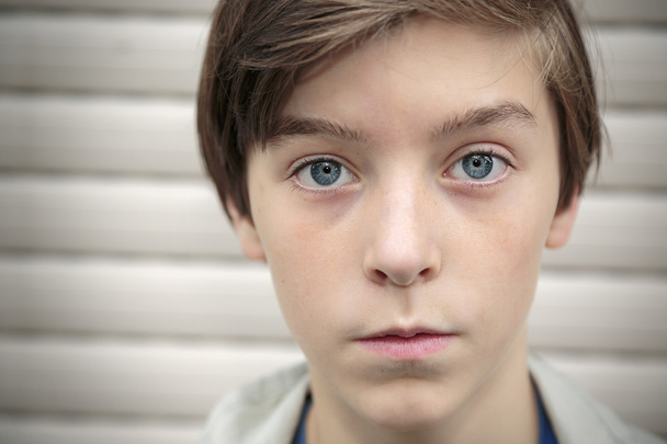 cropped closeup portrait of a teenage boy - Photo, Image