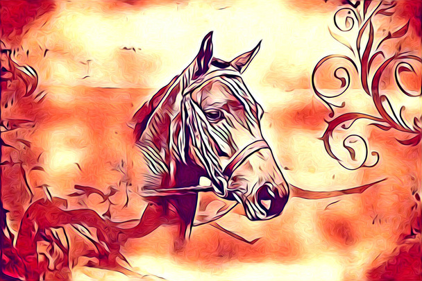 свободноручный карандаш для рисования лошадиной головы
 - Фото, изображение