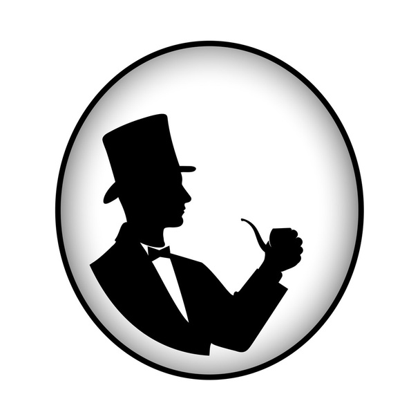 Gentleman with a pipe - Vector, Image