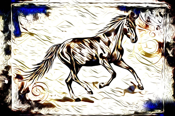 свободноручный карандаш для рисования лошадиной головы
 - Фото, изображение