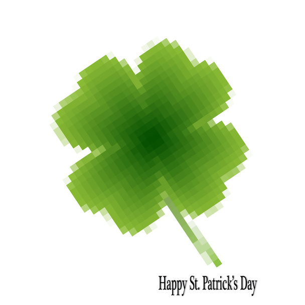 Leaf of a clover in a pixel grid - Vector, Image