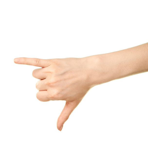 Female caucasian hand gesture - 写真・画像