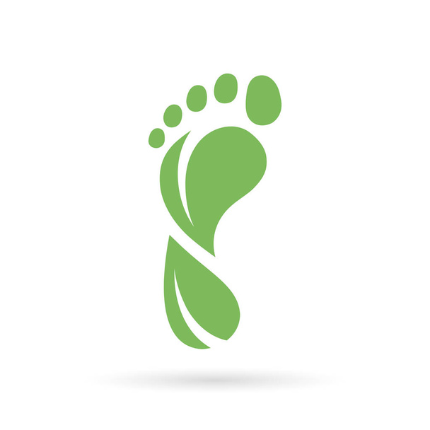 Carbon footprint Leaf icon. Carbon neutral symbol. Environmental awareness sign. Vector illustration. - Vettoriali, immagini