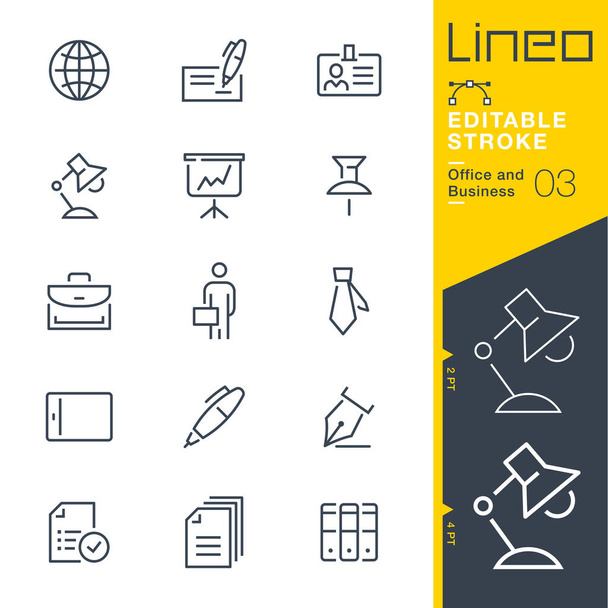 Lineo bewerkbare Stroke - Office and Business line pictogrammen - Vector, afbeelding
