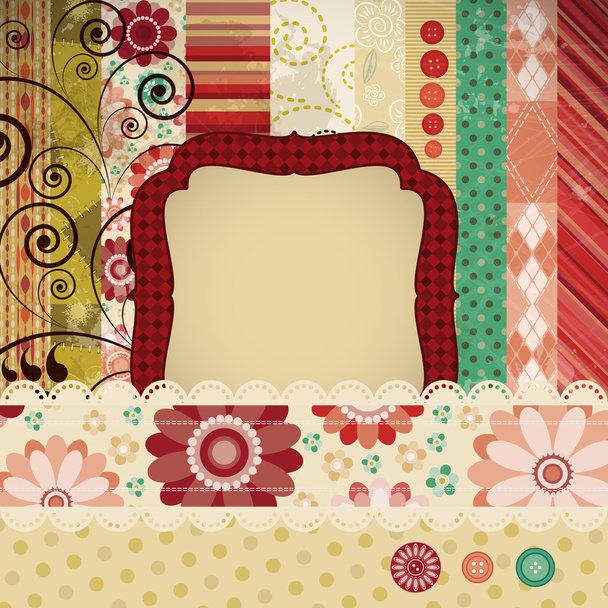 Scrap background made in the classic patchwork technique - Vektor, obrázek