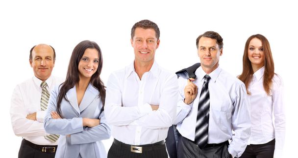 Business man and his team isolated over a white background - Foto, immagini