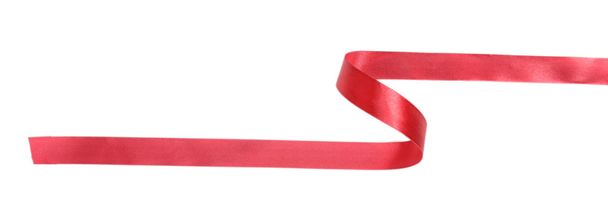 Shiny red ribbon isolated on white - Foto, immagini