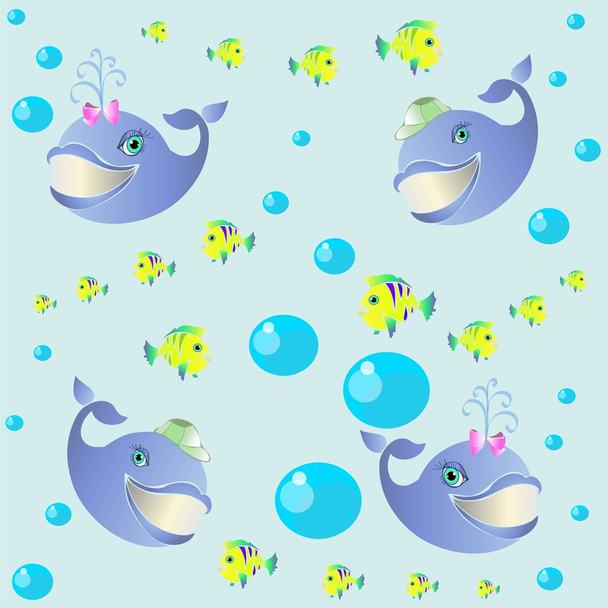Seamless background . Illustration of toys. Illustration of sea animals. - Vector, Image