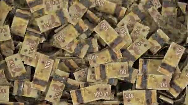 Vallende Canadese Dollar Facturen Geld Overgang met Alpha - Video