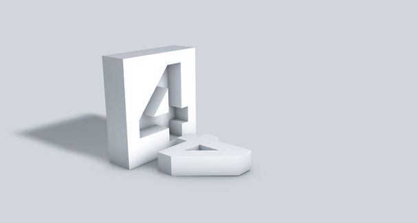 3D render gipsz blokk 4-es számú faragott belsejében - Fotó, kép