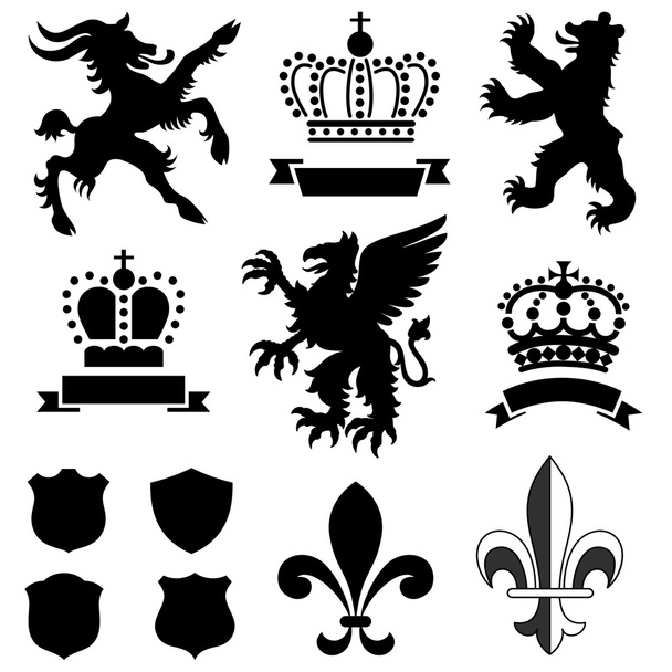 Heraldry Ornaments - Vettoriali, immagini