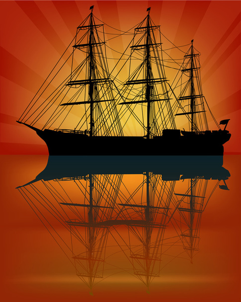 Ship silhouette - Vector, Image