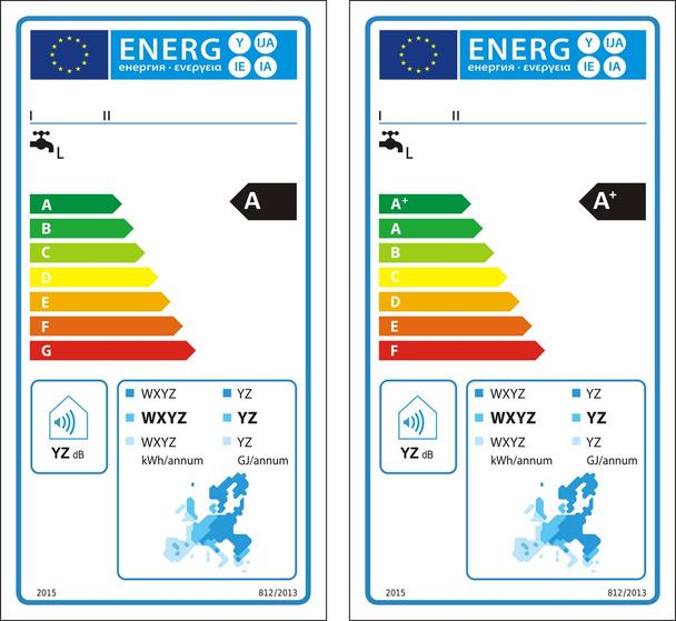 Nueva etiqueta gráfica de calificación energética
 - Vector, Imagen