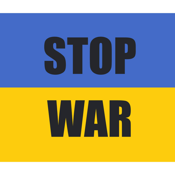 vector icono bandera ucraniana detener la guerra. Stock illustration Bandera de Ucrania clipart - Vector, Imagen