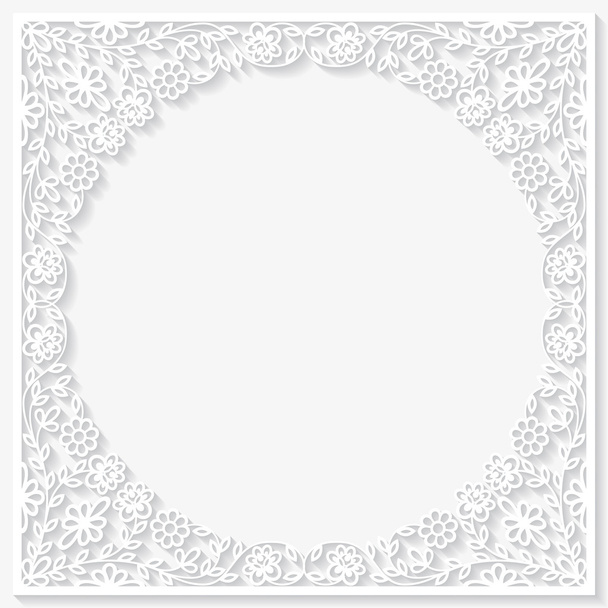 Paper floral frame - Vector, afbeelding