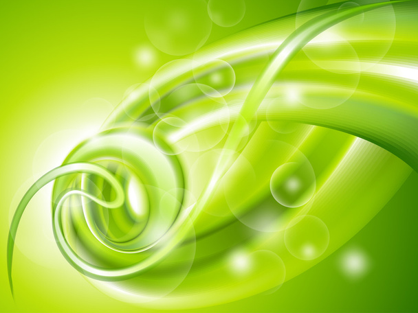 Abstract green swirl background - Vecteur, image