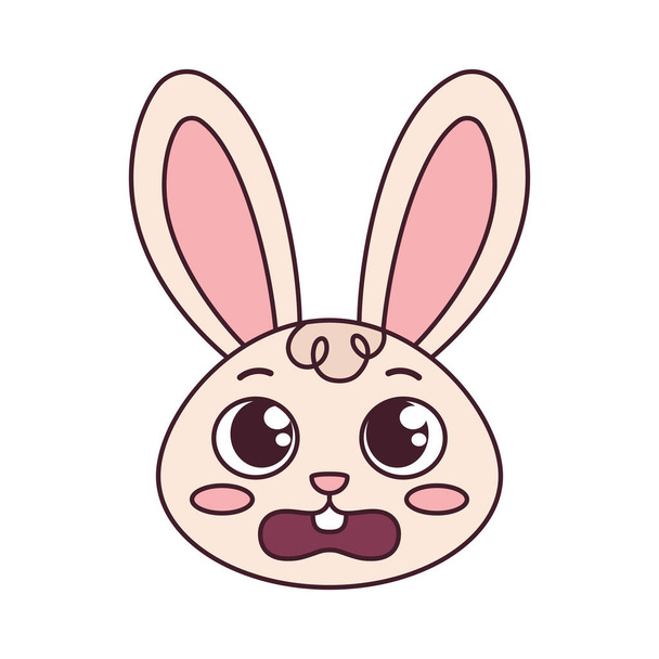 Isolated worried rabbit cartoon avatar Vector - Вектор, зображення