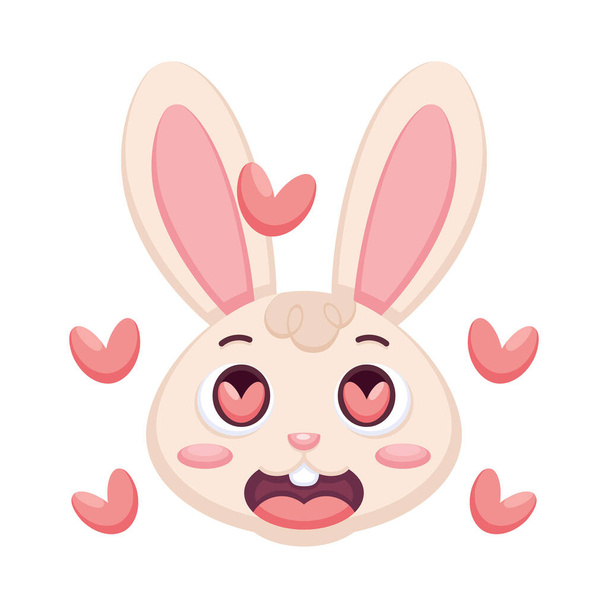 Isolated happy rabbit cartoon avatar Vector - Вектор,изображение
