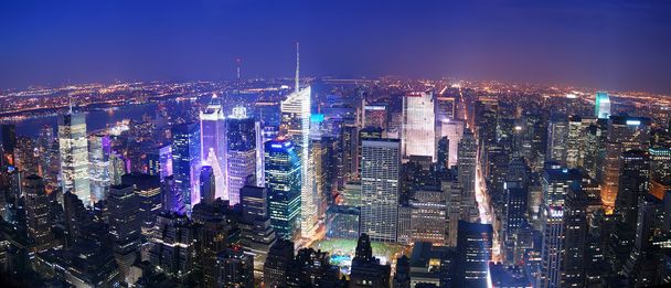 πόλη της Νέας Υόρκης στο Μανχάταν times square και εναέρια θέα στον ορίζοντα - Φωτογραφία, εικόνα