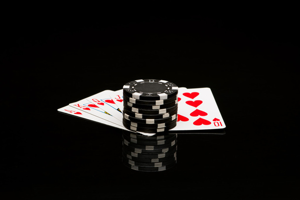 Cartões de poker e fichas
 - Foto, Imagem