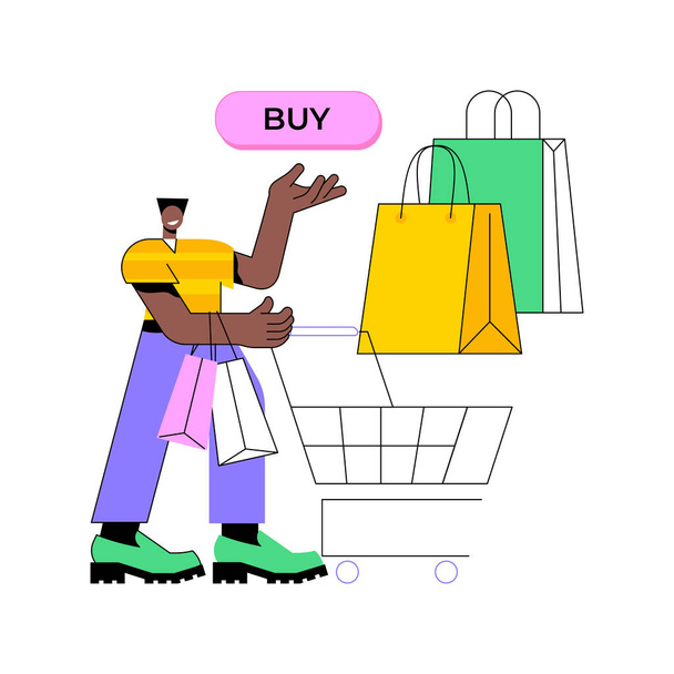 Hábitos de compra conceito abstrato ilustração vetorial. - Vetor, Imagem