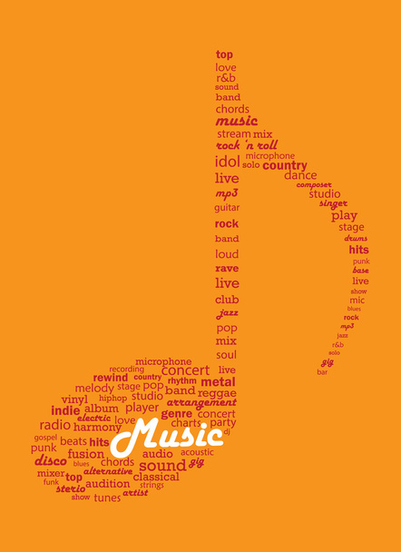 Muzikaal concept woord collage - Vector, afbeelding