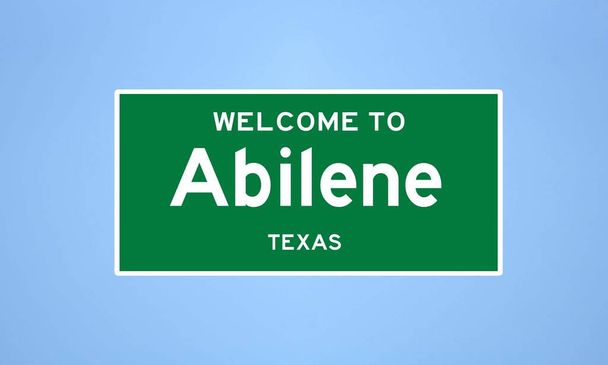 Abilene, Texas Stadtgrenze Zeichen. Ortsschild aus den USA. - Foto, Bild