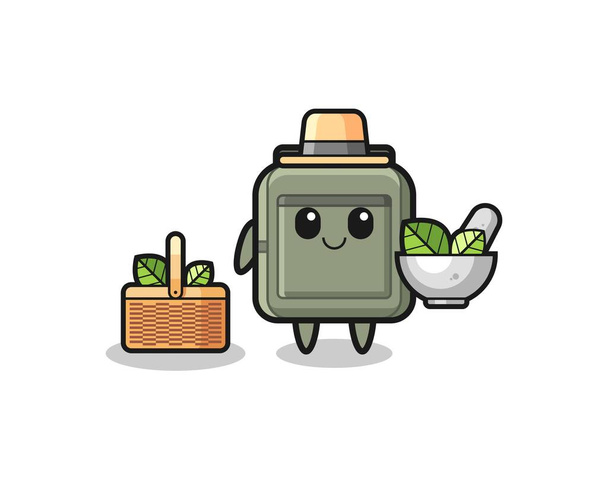 school bag herbalist cute cartoon , cute design - Vector, Image