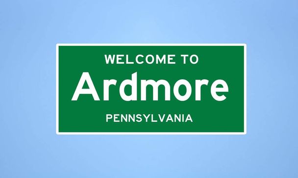 Ардмор, штат Пенсильванія. Міський знак зі США. - Фото, зображення