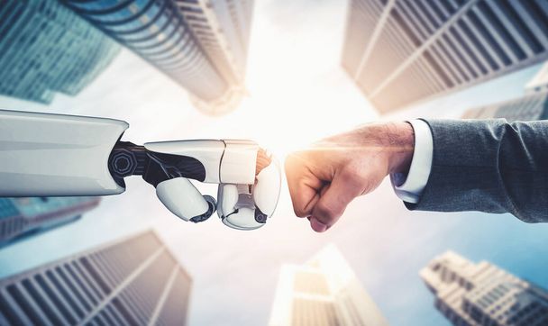 Μελλοντική τεχνητή νοημοσύνη και μηχανική μάθηση για ρομπότ AI ανδροειδές ή cyborg - Φωτογραφία, εικόνα