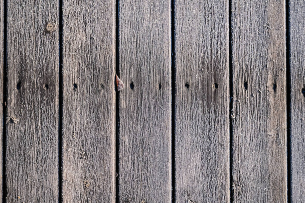 Hintergrund der Holzbretter mit Frost. Textur - Foto, Bild