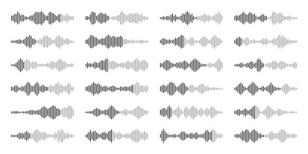 Voice message, mail. Social media chat conversation. Messaging app, music player, audio or video editor interface element. Voice assistant, recorder. Sound wave pattern. Vector illustration - Vector, Image