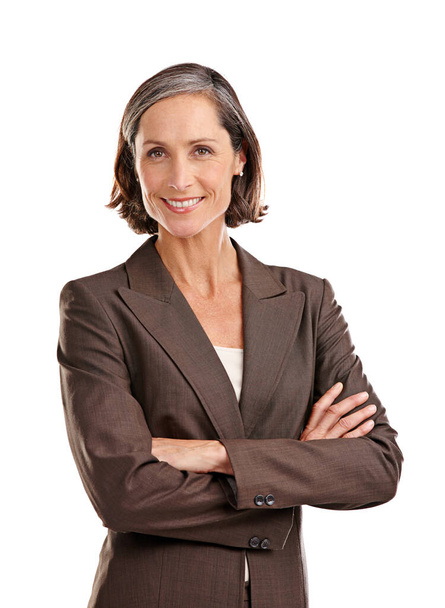 Simply stylish. Cropped portrait of an attractive mature woman in business attire posing in studio. - Photo, Image