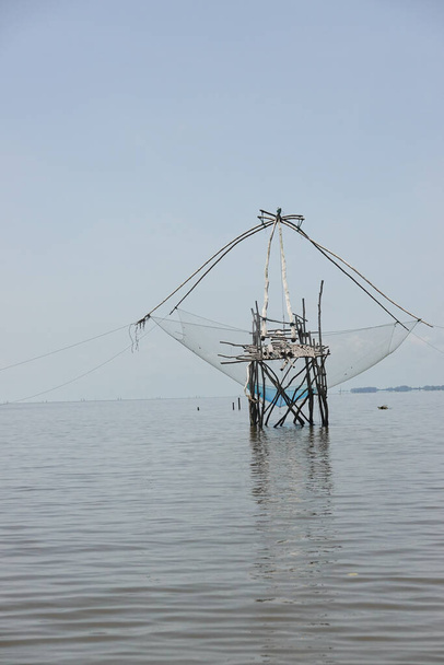 Big square dip net in south of Thai sea, traditional style fish