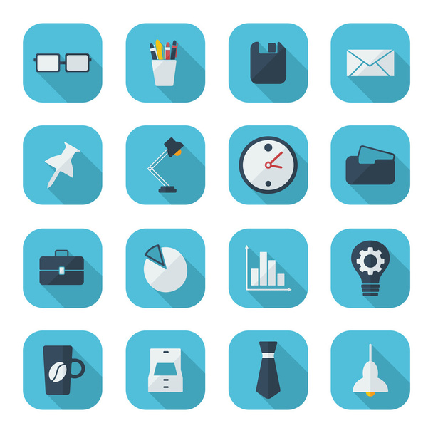 Shadow office icons - Vector, imagen