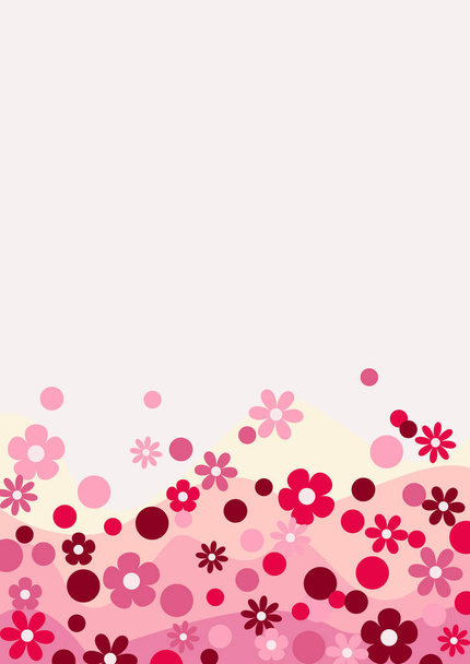 Pink flower frame vector background for decoration on Valentine's day, wedding, garden and Beauty concept. - Vector, Image