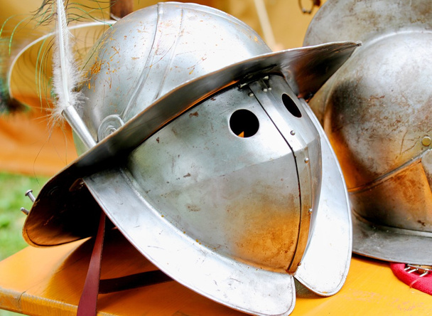 medieval knights helmet during the period of the middle ages - Photo, Image