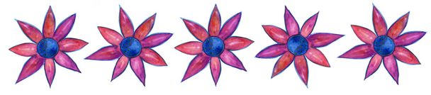 fünf lila Blüten - Foto, Bild