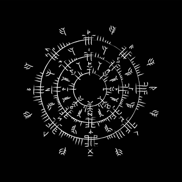 Abstracte witte cirkel runen symbool - Vector, afbeelding