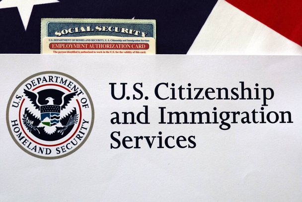 Logo EE.UU. Servicios de Ciudadanía e Inmigración Seguridad Social - Foto, imagen
