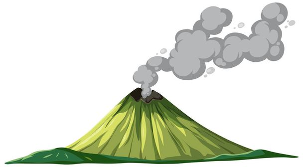 Mountain volcanic eruption isolated illustration - Vector, Image