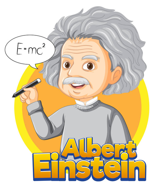 Çizgi film stilinde Albert Einstein 'ın portresi - Vektör, Görsel