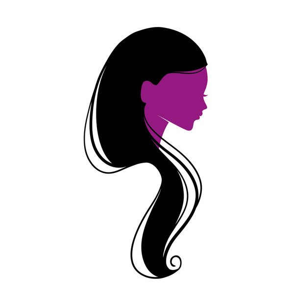 Beautiful womans silhouette - Вектор,изображение