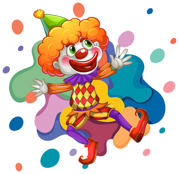 Une illustration de personnage colorée de dessin animé de clown - Vecteur, image