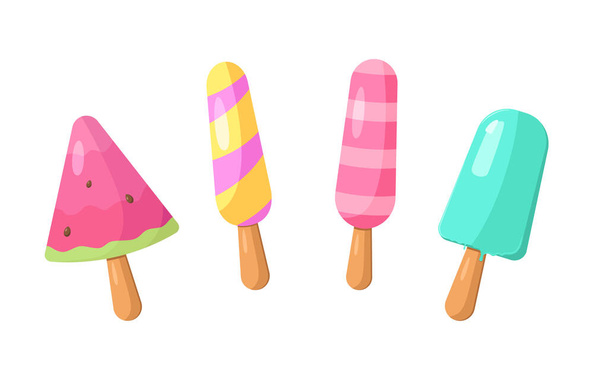 Ice cream collection, vector illustration. - Vetor, Imagem