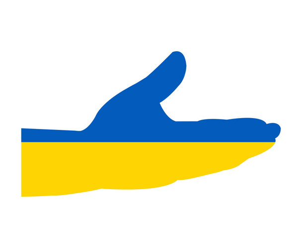 Ukrajina Hand Flag Emblem Symbol Abstrakt National Europe Vector illustration Design - Vektor, obrázek