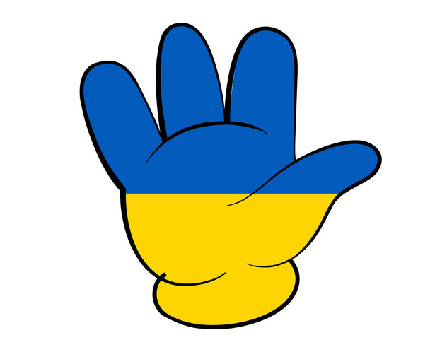 Ukraine Hand Flag Emblem Symbol National Europe Abstract Vector Illustration Design - Διάνυσμα, εικόνα