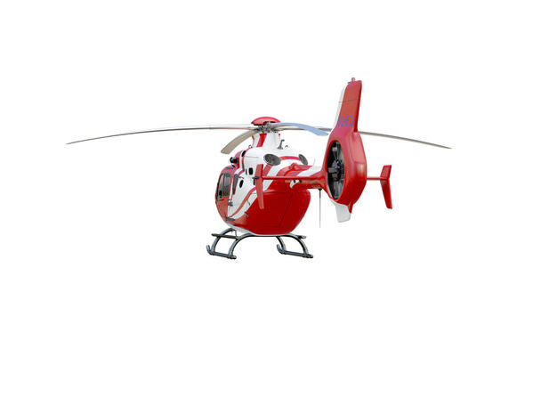 Hélicoptère rouge sur fond blanc
 - Photo, image