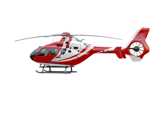 Fehér háttér piros helikopter - Fotó, kép