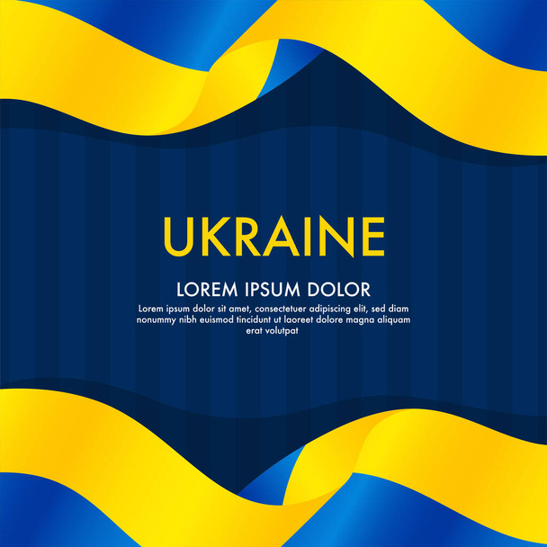 Cartão com fundo conceito bandeira ucraniana com espaço para texto - Vetor, Imagem